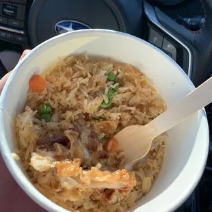 Fried Rice with Fried Chicken Topping