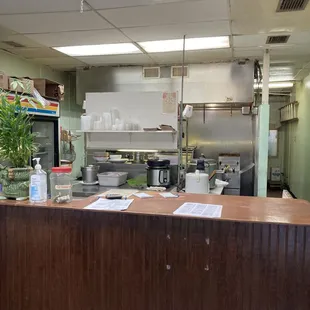 the kitchen of a restaurant