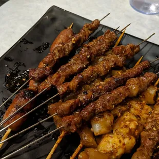 Fatty beef skewers