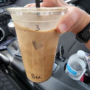 Beehive latte - cinnamon and honey latte, I added an extra shot