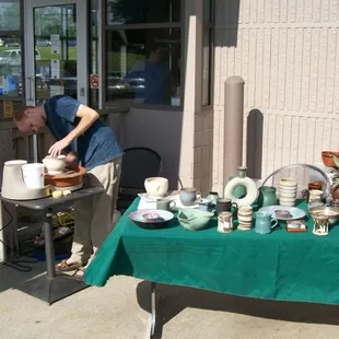 Art Fair @ The Bean: Sam Schmidt doing a pottery demonstration.