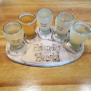 flight of five excellent ciders!