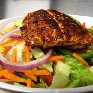 Our grilled salmon salad is a must try.