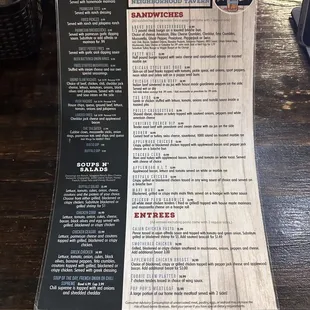 Current food Menu