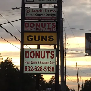 a sign for a donut shop