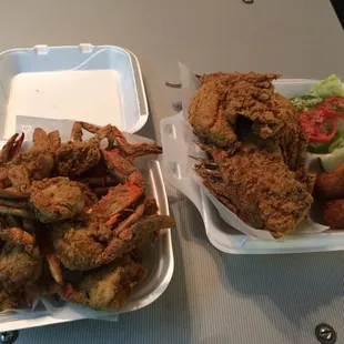Sheepshead Dinner and Fried Crabs