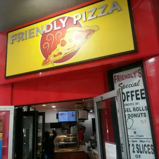 the entrance to a restaurant