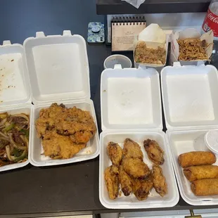 a variety of food in containers