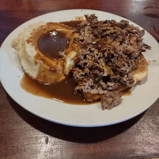 Legendary beef Manhattan (they call it open face roast beef). 5