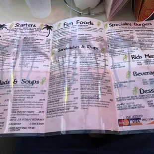 Menu shot