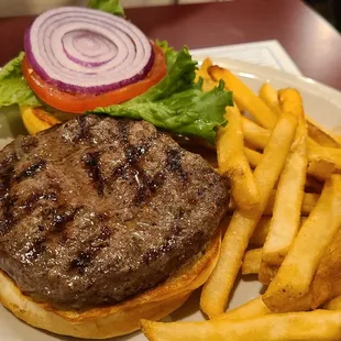 Burger and side of Fries