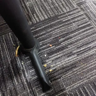 Floor was dirty under our table
