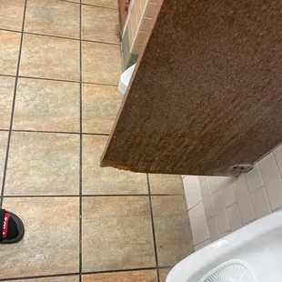 The border is starting to fall apart and there was pee stains on it