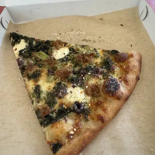 Rapini &amp; Sausage Pizza Slice