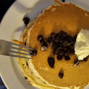 Chocolate chips pancakes, FLUFFY AND DELISH ALSO
