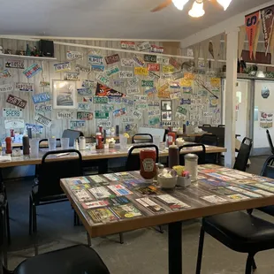 Quaint decor - license plates from EVERYWHERE!