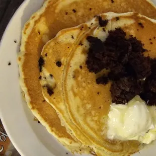 Brownie pancakes...FLUFFY AND DELISH