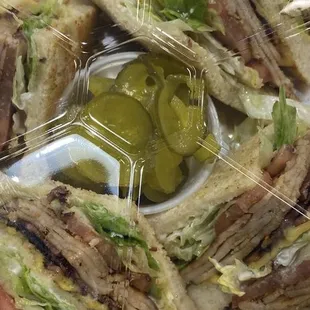 Turkey club white bread Meat hot with melt American cheese  I love it