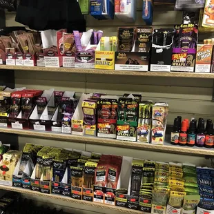 a variety of products on shelves