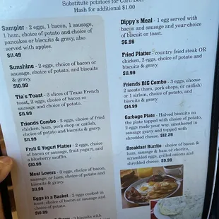 menu