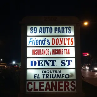 On the storefront almost all the lights r out so this will have to do