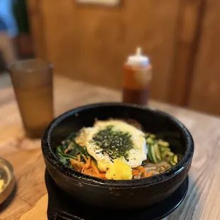 a bowl of food on a table