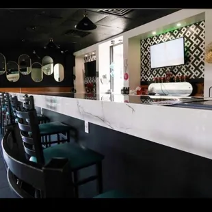 interior, sushi and sashimi
