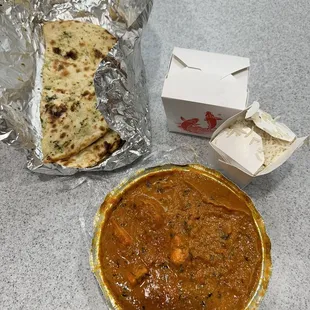Spicy Chicken Tikka Masala Garlic Naan Basmati Rice 16 oz.