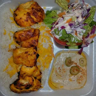 Chicken kebab platter