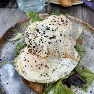 Avocado toast with eggs