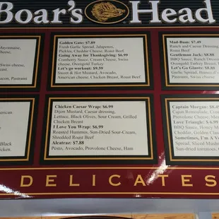 I love places that use boars head products.  You definitely can taste the difference. The menu looks good.