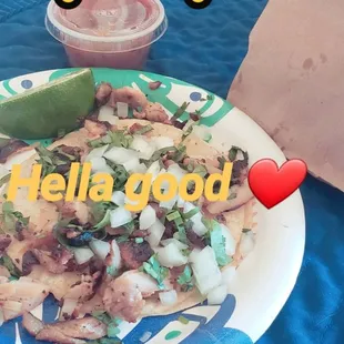 Tacos so good. $2.50 each . Cash only