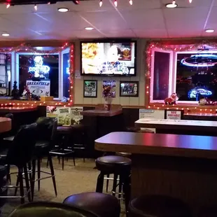 a bar with neon lights