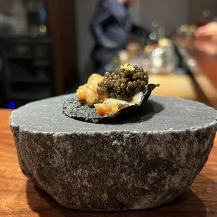 Great way to kick off the Omakase with the most decadent ingredients:  uni, crab, caviar galore!