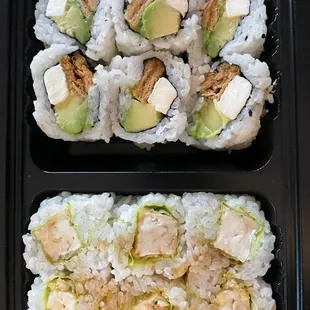 Veggie Philadelphia Roll and Agedashi Roll