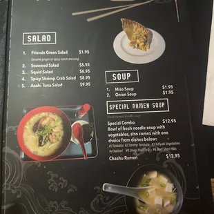 Menu choices