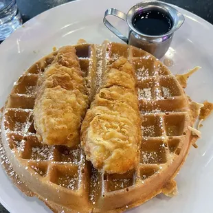 Chicken and Waffles Benedict