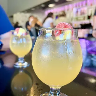 Peach Passion: peach Grey Goose vodka, champagne, peach puree