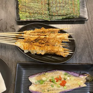 Chives, Tofu Skin and Garlic Eggplant