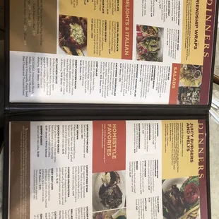 a menu for two different types of food