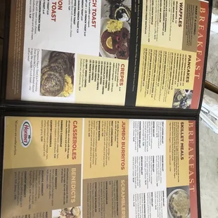 two menus on a table