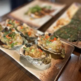 a plate of oysters