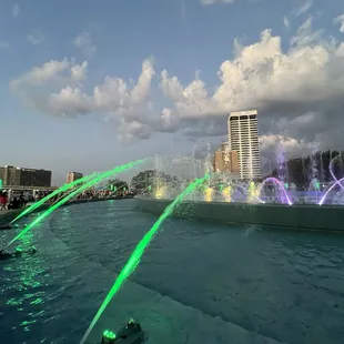 Fountain at dusk