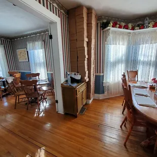 the dining room and living room