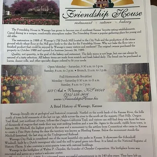 History of the Friendship House