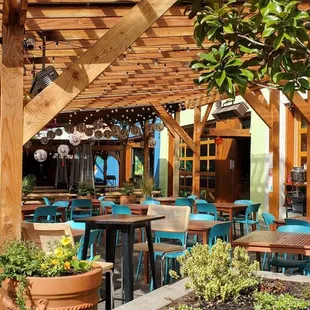 Shared patio seating with neighboring restaurants ;)