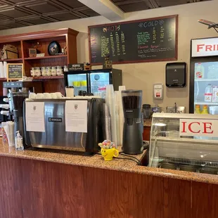a coffee shop counter