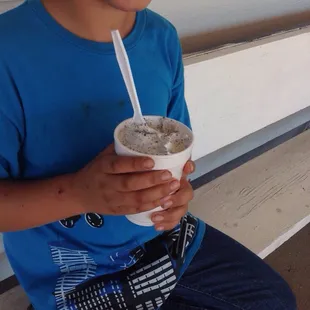 A regular size blended ice cream.