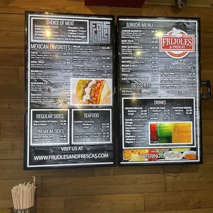 Updated menu and prices