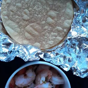 Shrimp tostada